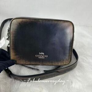 Coach Carey Crossbody Bag In Loved Leather CES82 Silver/Black Brown NWT